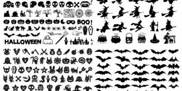 万圣节的剪影元素矢量集 万圣节的剪影元素矢量集