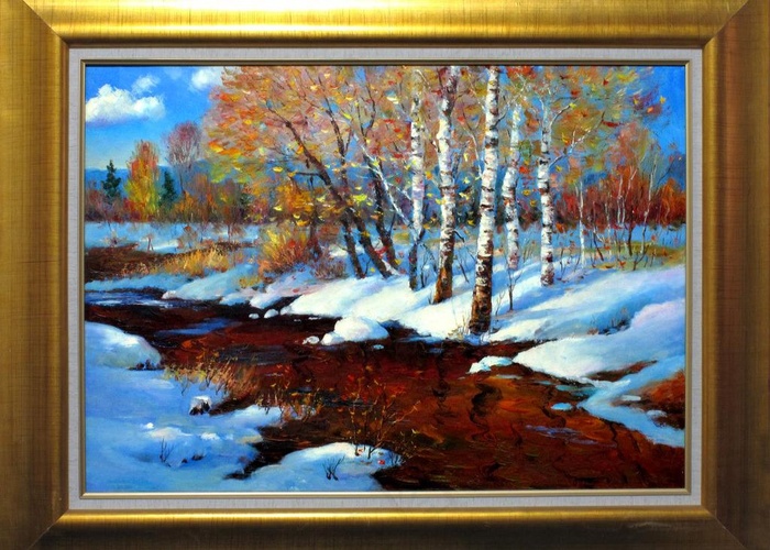 大洞江雪景图片