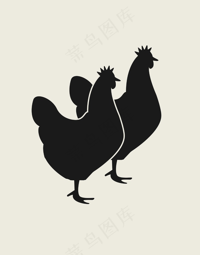 鸡年素材剪影新年通用