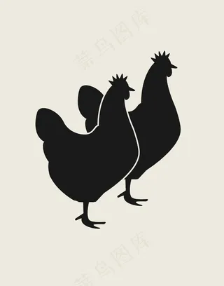 鸡年素材剪影新年通用