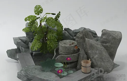 3D园林小品模型 3D园林小品模型