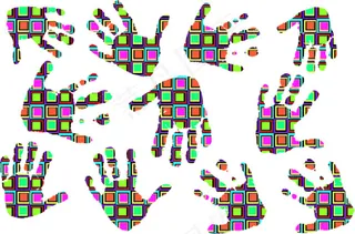 手掌插画矢量图