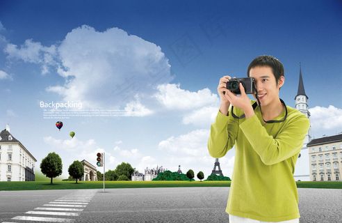 背包游自驾游旅游系列海报psd素材