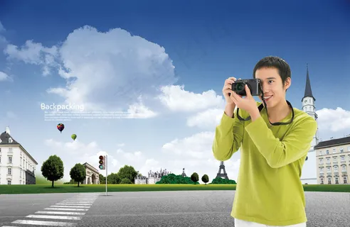 背包游自驾游旅游系列海报psd素材