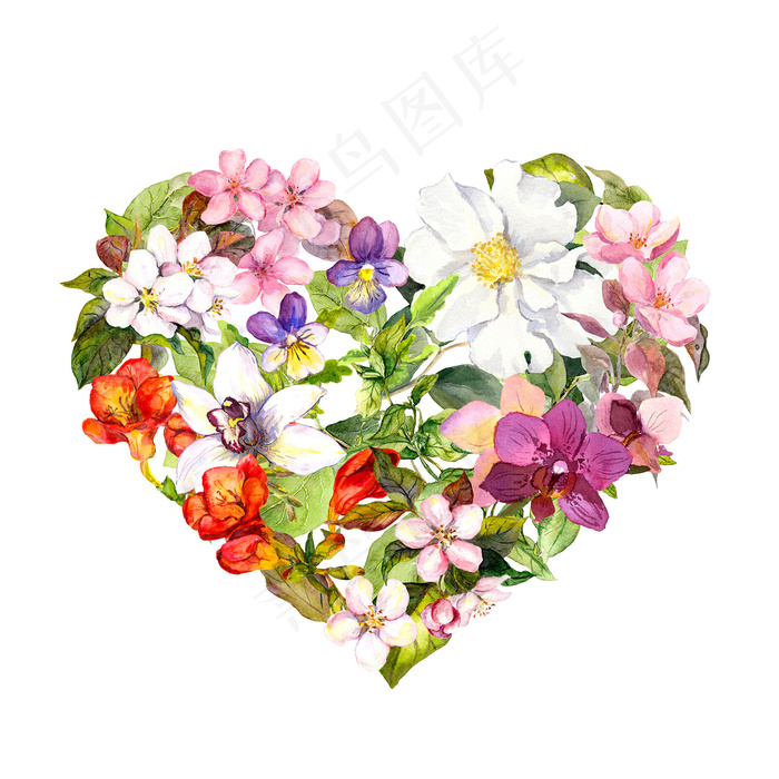 爱心花朵插画