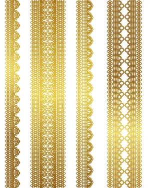 金色花纹花边矢量下载