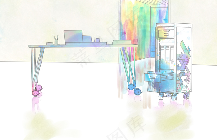 照片转手绘 办公室图片