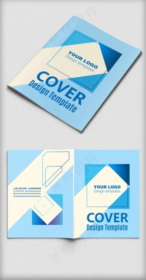 蓝色简洁时尚企业画册封面设计