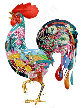 抽象公鸡猫头鹰小鸟猫袋鼠狐狸猴