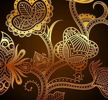 金色欧式梦幻花纹花朵图片 金色欧式梦幻花纹花朵图片