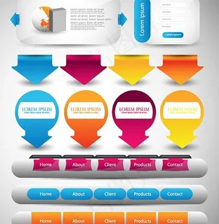 网页导航条banner标签矢量四