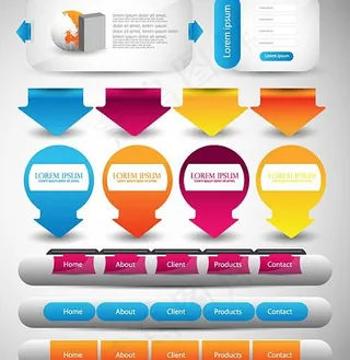 网页导航条banner标签矢量四