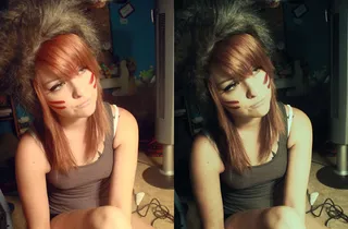 室内人像柔美冷色效果PS动作