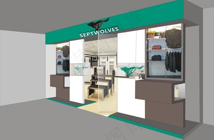 七匹狼男装 店面 设计 男服饰图片