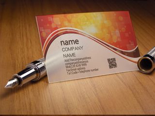 最新动感橙色透明名片设计