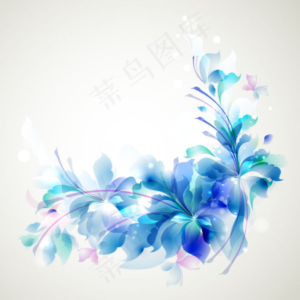 淡雅花纹背景03-矢量素材