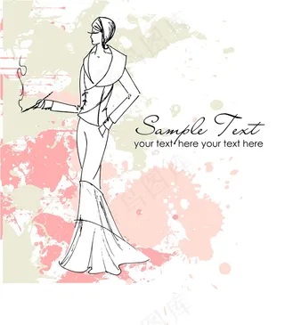 迷人的背景与年轻漂亮的女人