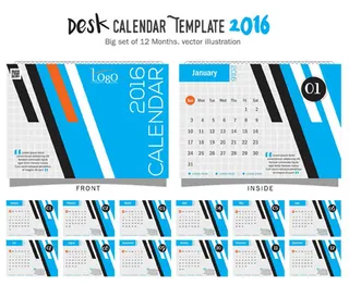 2016猴年日历模板矢量素材V.60