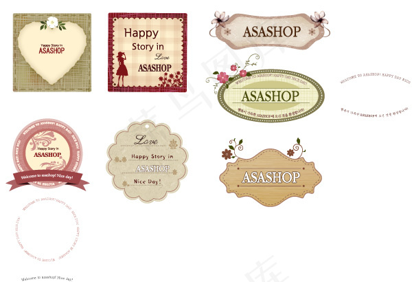 卡通标签矢量素材