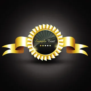 金色徽章标签05——矢量素材