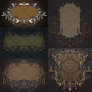 欧式华丽边框底纹矢量素材