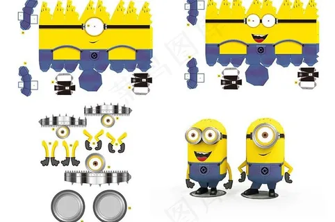 小黄人纸模图片