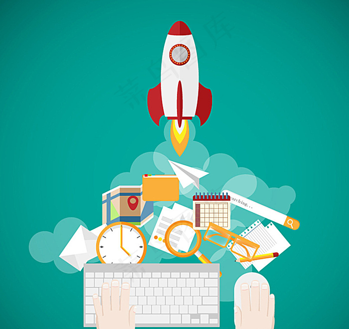 高效率办公插画图片