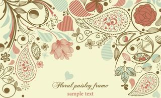 典雅的花卉背景图案矢量素材三