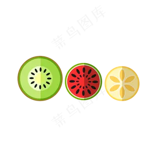 矢量手绘水果猕猴桃