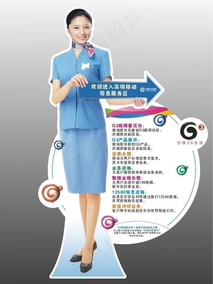 移动人形立牌图片cdr矢量模版下载