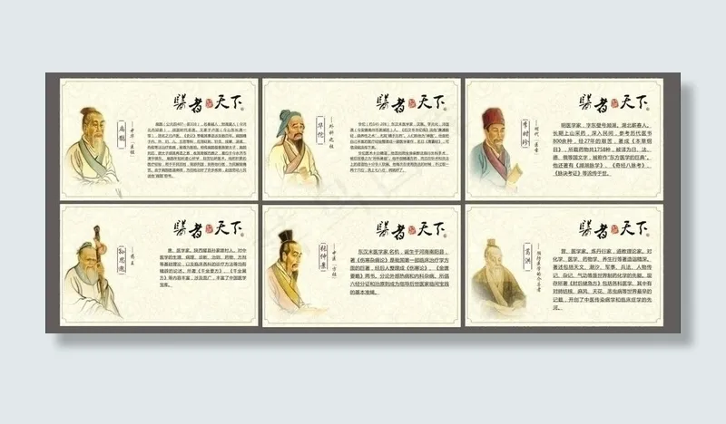 古代名医形象展板图片cdr矢量模版下载