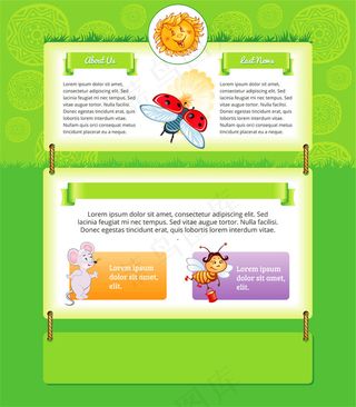 卡通动物展板图片