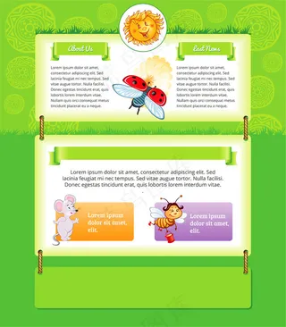 卡通动物展板图片