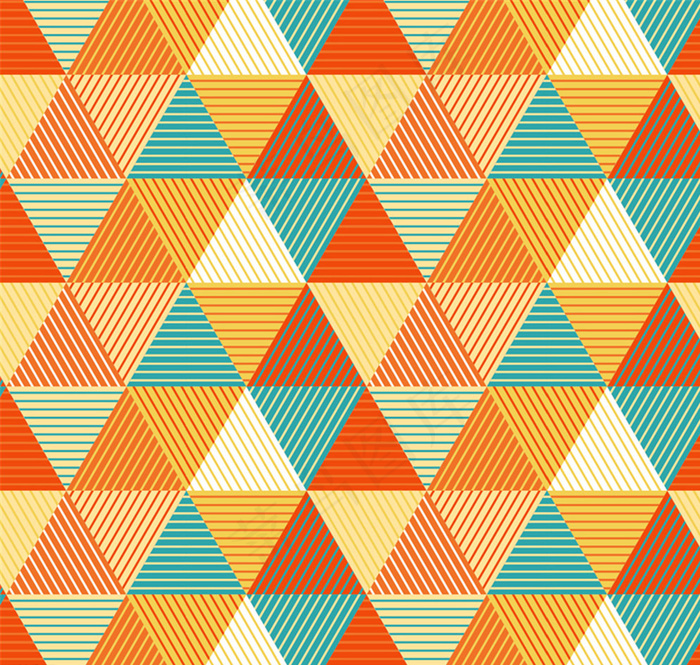 彩色三角无缝背景矢量素材图片