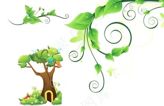 卡通树木 树藤图片