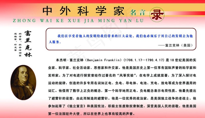 中外科学家富兰克林图片