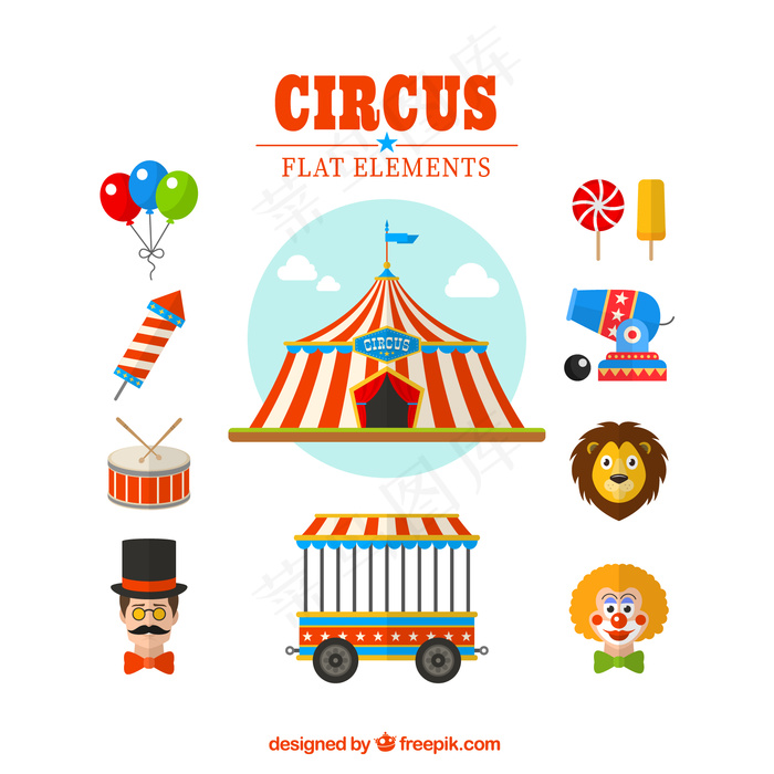 马戏团平面元件包