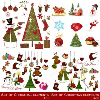 精致圣诞节饰品——矢量素材