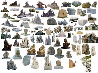 各种假山石头模版素材psd