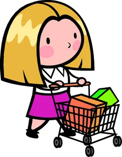 推购物车的女孩