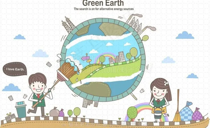 绿色环保图片ai矢量模版下载
