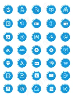 蓝色商务名片图标icon