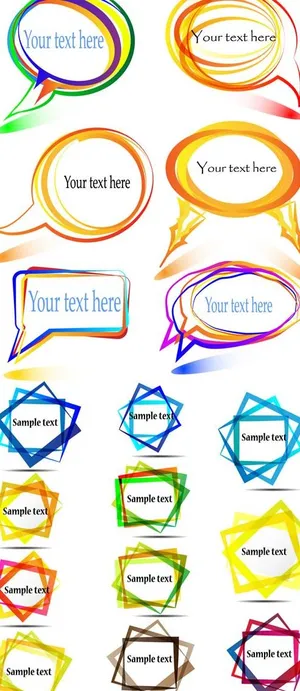 多彩创意边框矢量图 AI