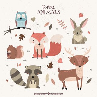 多款可爱卡通元素EPS矢量小动物素...