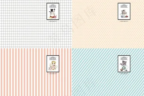 可爱猫咪相框底纹素材图片