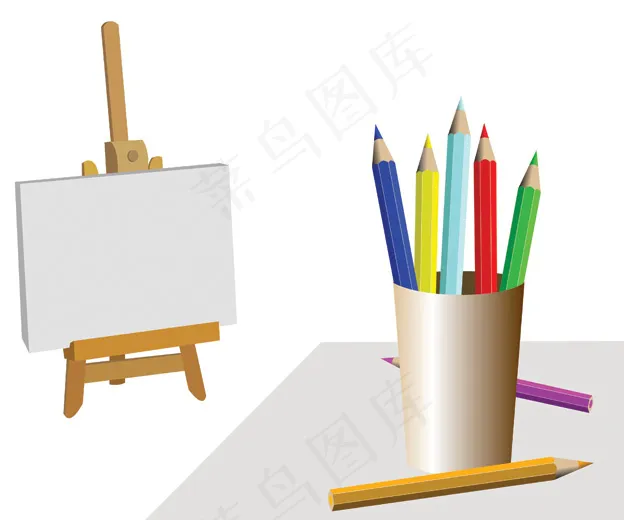 绘画用品矢量素材eps,ai矢量模版下载