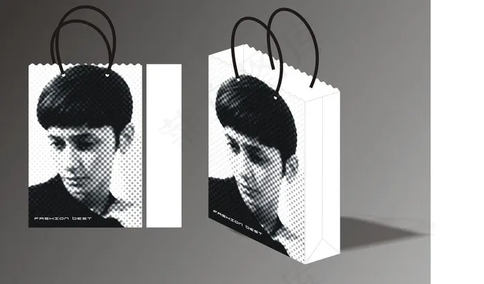 个性手提袋 （注照片合层）图片cdr矢量模版下载