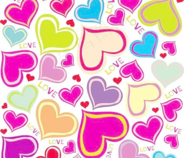 矢量桃心花纹底纹背景矢量素材eps,ai矢量模版下载