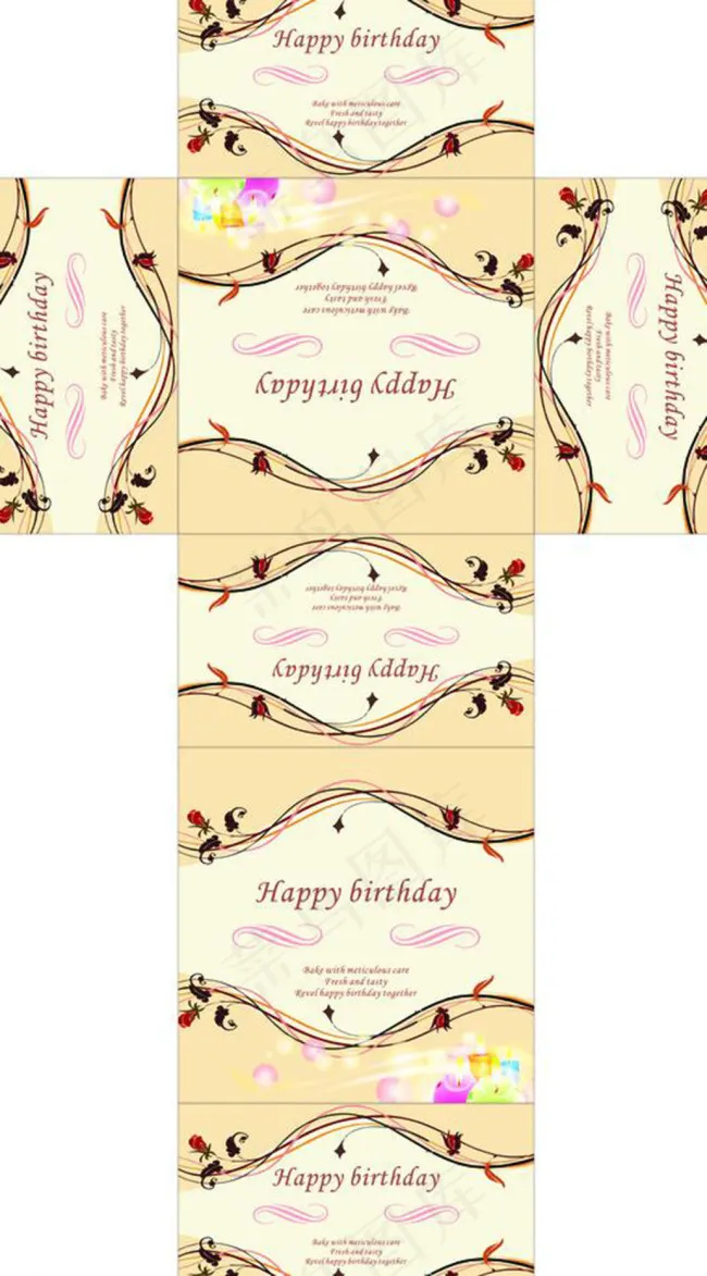 蛋糕包装图片模板下载cdr矢量模版下载