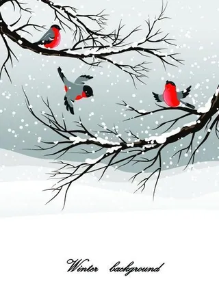 美丽的冬天自然背景矢量素材06